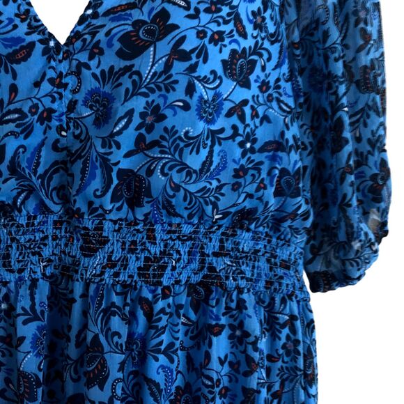 Old Navy Women's Maxi Dress Size XXL Floral Boho Smocked Waist Peasant Cottage - Picture 6 of 11